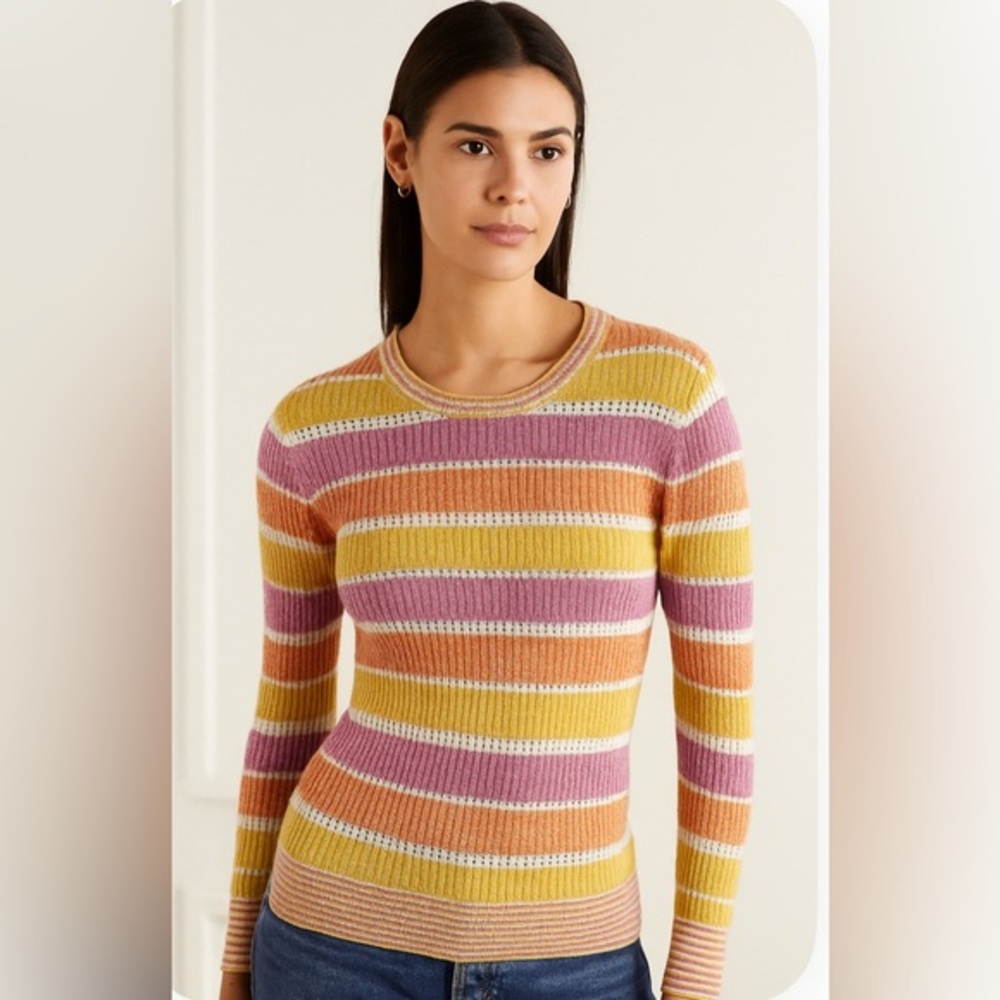 Veronica Beard Multicolor Striped Sweater Large